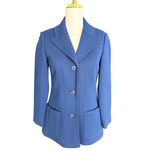 Vintage Pendleton Blue Pure Virgin Wool 3-Button Blazer Jacket USA Made